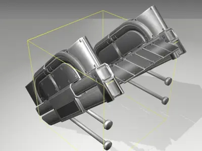 Futuristic Stairs - 21 - Basic Textures Low-poly 3D model