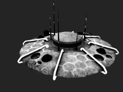 SCI FI MOTHERSHIP Low-poly 3D model