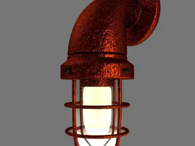 INDUSTVILLE industrial outdoor wall light in rust 3D model