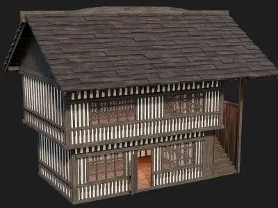 Old Medieval Building 4K Textures GameReady 110 Low-poly 3D model
