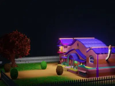 cartoon House Low-poly 3D model