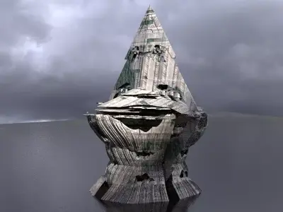 Alien Moss Ruins Tower 1  3D model