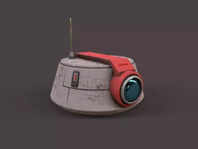 old robot head Low-poly 3D model