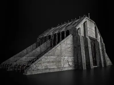 INDUSTRIAL SCIFI BUILDING 03 Low-poly 3D model