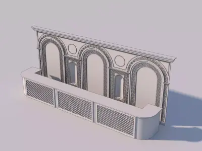 Bar with backdrop 3D model