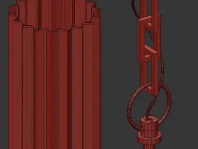 Jeanette five light chandelier with clear glass shades 3D model