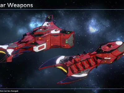 Spaceship Thaalian Empire Frigates Low-poly 3D model
