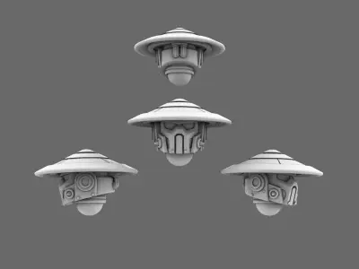 Cyber Samurai V10 Jingasa Helmets 3D print model