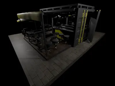 Container Stall Low-poly 3D model