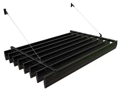 Canopy metal rack with two rows of shelves 3D model