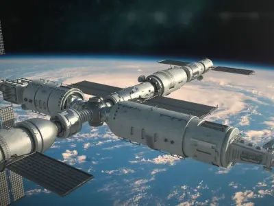 Chinese Space Station Tianhe 3D model