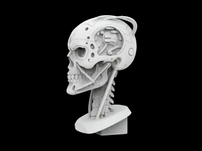 T-800 Terminator Inspired Cyborg Skull 3D Printable Model 3D print model
