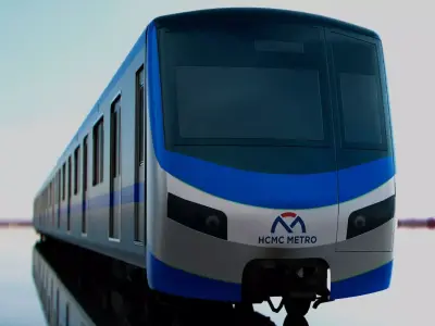 HCMC Metro Line 1 Saigon Metro Train Exterior PBR Low Poly Low-poly 3D model