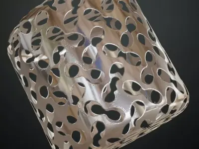 Silver Metal Grill Transparent PBR Seamless Texture 2