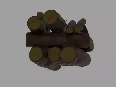 Stylized Low Poly Firewood Stack Prop Low-poly 3D model