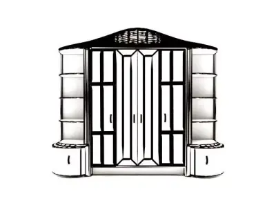 Cupboard wardrobe with doors and drawers 3D print model