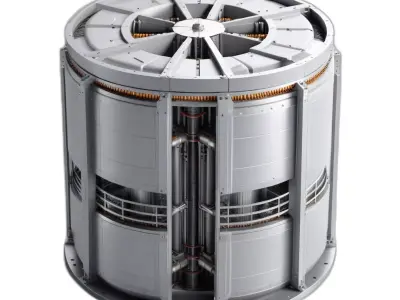 Advanced SciFi Industrial Generator Low-poly 3D model