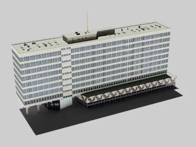 Eastern European Building 013 Low-poly 3D model