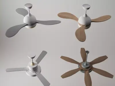 Modern Minimalist Ceiling Fan Set 3D model