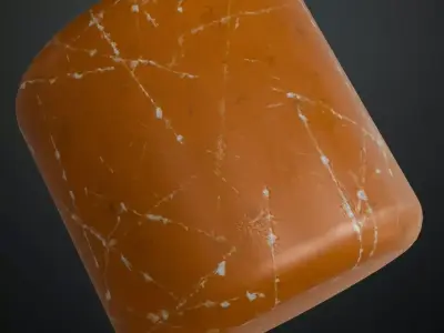 Orange Metal Scratched Paint PBR Seamless Texture