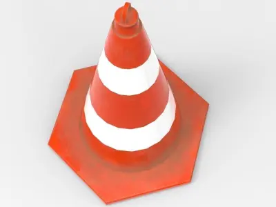 PBR GameReady Cone Model traffic Free low-poly 3D model