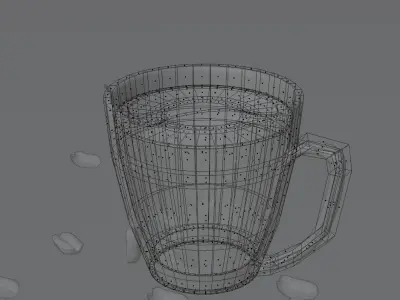 A cup of coffee  Low-poly 3D model