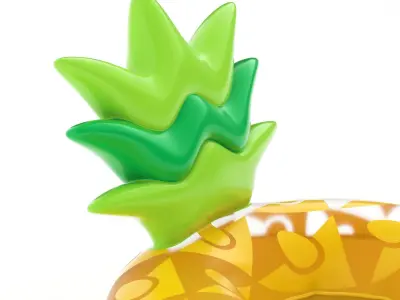 Pineapple Pool Float Inflatable Toy Swimming Tube Low-poly 3D model