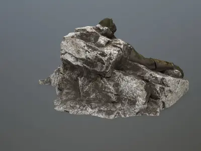 stone Worrior Low-poly 3D model