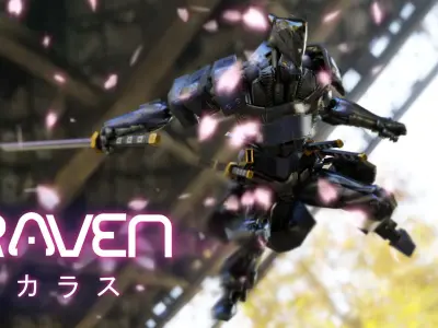 Low Poly  Robot - Raven Low-poly 3D model