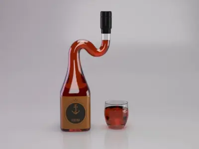 Rum Bottle  3d model  3D model