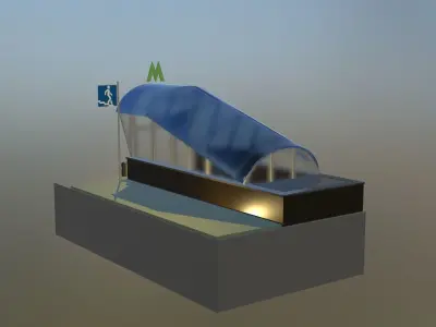 Entrance to Subway  Low-poly 3D model