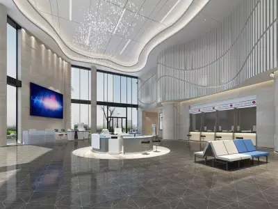 Bank Interior 02 3D model