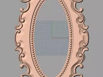 Door flower 3D relief STL Model for CNC woodworking carving E255 3D model