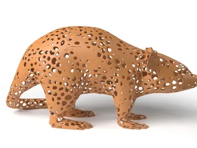 Mouse Voronoi Low-poly 3D model