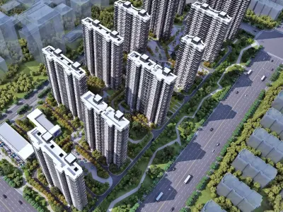 Modern Residential High-Rise Community 3D model