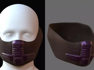 Gas mask helmet 3d model scifi Low-poly  Low-poly 3D model 276