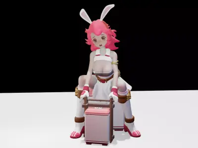 Fantasy World Food Delivery Service Bunny Girl 3D print model