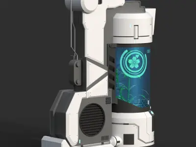 Sci-fi Plant Laboratory Container  Low-poly 3D model