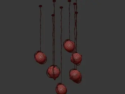 Krassky balls hanging from string 3D model