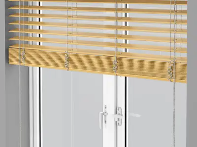 Wooden Blinds And Windows 3D model