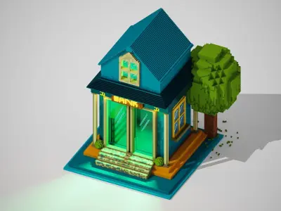 Voxel mini Bank 3D model