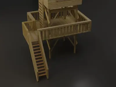 Lifeguard Hut Low-poly 3D model