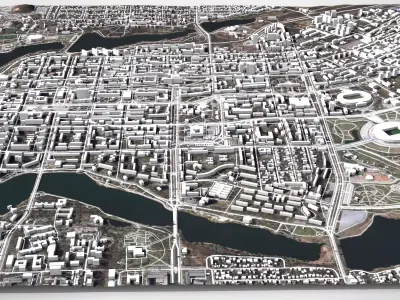 Cityscape Donetsk Ukraine 3D model