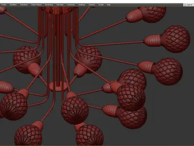 LUXURY MODERN BRASS SPIDER Low-poly 3D model