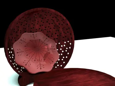 Wooden Chair and Table 3D model