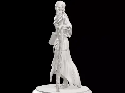 Necromancer Fantasy RPG Miniature On Base 3D print model