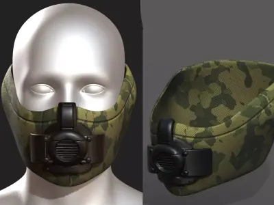 Gas mask protection futuristic technology fantasy human  Low-poly 3D model