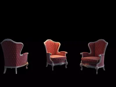 Chair pair of armchairs 3D model
