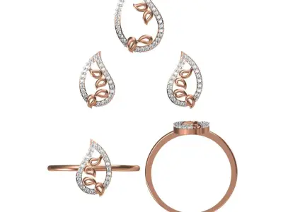 Light wt Ring Earrings Pendant set 3dm stl 1-render details 3D print model 20