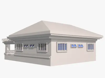 3D House Low-poly 3D model